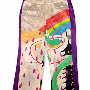 RARE*** NWTJudy Zhang 100% Silk Rainbow Snake Pants Avant Garde Art Trousers